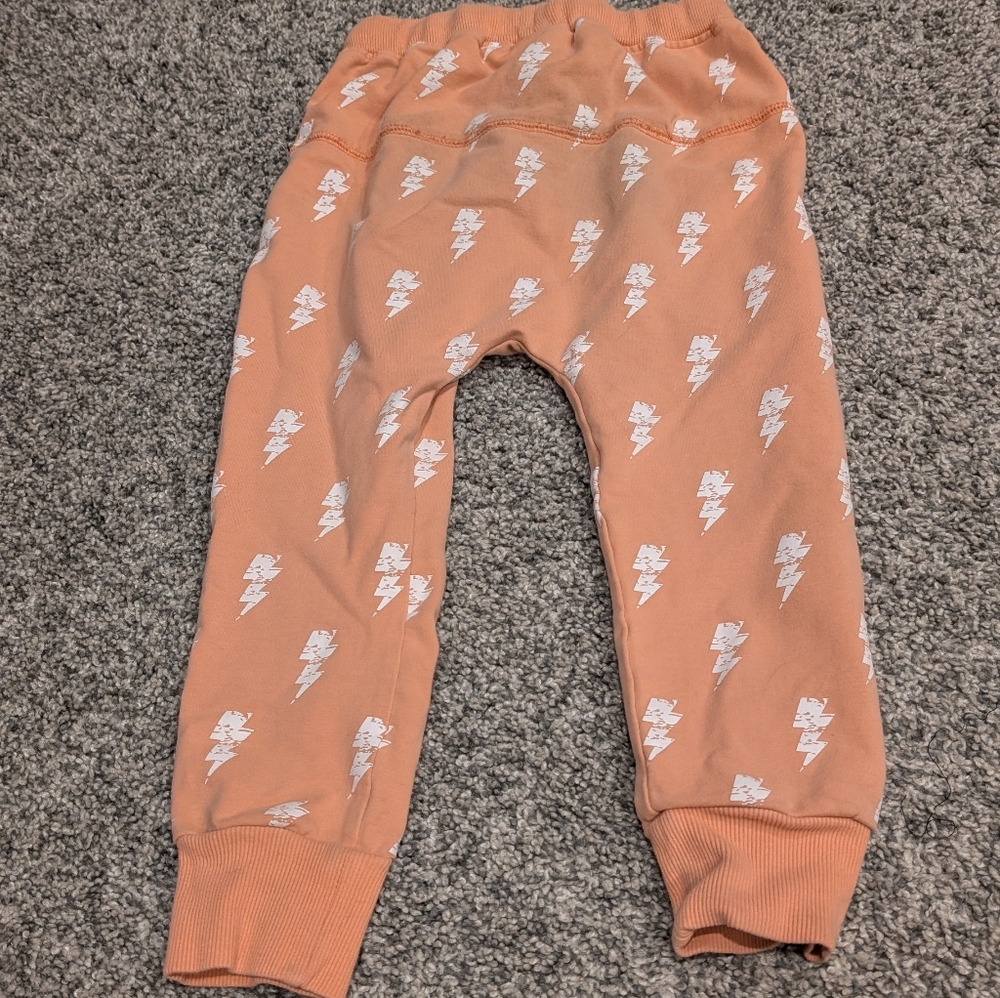Little Bipsy Lightning Print Orange Joggers - Picture 3 of 3